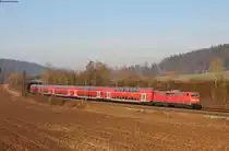 111 058-4 mit dem RE 19413 (Stuttgart Hbf-Aalen Hbf) bei Lorch 17.2.19