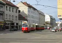 Wien Wiener Linien SL 30 (E2 4055 (SGP 1986) + c5 1453 (Bombardier-Rotax 1980)) XXI, Floridsdorf, Brünner Straße / Am Spitz / Schloßhofer Straße am 11. Feber / Februar 2019.