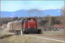 Neben dem Doppelstockwagen waren auch die Güterwagen Gattungen nicht üblich. 
2170.000 auf dem Weg nach Lieboch. 
28.02.2019