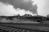 Die Dampflokomotive 001 180-9 an einem verregneten 1. Mai 2017 im Eisenbahnmuseum Bochum.