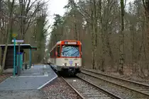 VGF Düwag Pt Wagen 128 am 16.03.19 bei einer Sonderfahrt in Frankfurt Oberschweinstiege 