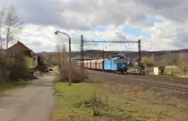 363 037-3 zu sehen am 18.03.19 mit einem Sndzug in Želenice n.Bílinou.