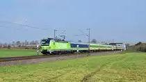 Railpool 193 827, vermietet an BTE, mit FLX 1803 Hamburg-Altona - Köln Hbf (Marl, Niedersachsen, 21.03.19).