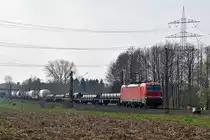 DB Cargo 193 333 mit gemischtem Güterzug in Richtung Bremen (Marl, NI, 21.03.19).