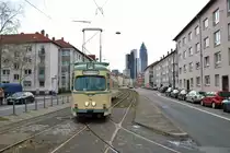 VGF Düwag O Wagen 111 am 16.03.19 bei einer Sonderfahrt in Frankfurt West