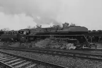 Die Dampflokomotive 01 0509-8 an einem verregneten 1. Mai 2017 im Eisenbahnmuseum Bochum.
