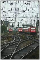 101 107, 029 und 099 geben sich am 27.05.07 im Gleisvorfeld des K�lner Hauptbahnhofes ein  Stelldichein 