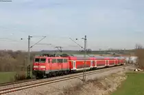111 029-5 mit dem RE 22017 (Stuttgart Hbf-Tübingen Hbf) bei Großbettlingen 22.3.19