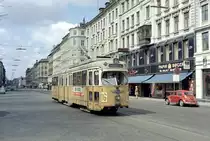 København / Kopenhagen Københavns Sporveje SL 16 (DÜWAG/Kiepe-GT6 880) København K, Zentrum, Frederiksborggade / Nørre Voldgade am 24. April 1970. - Scan eines Farbnegativs. Film: Kodak Kodacolor X.