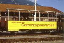 RhB - B� 2092 am 19.08.1989 in Arosa - 2. Klasse offener Aussichtswagen 2-achsig mit Lenkachsen und 1 offenen Plattform - Baujahr 1908 �bernahme 12.06.1981- SIG/RhB - Gewicht 6,00t - Sitzpl�tze 36 - L�P 8,94m - zul�ssige Geschwindigkeit 60 km/h - RhB - Logo in deutsch, ohne Anschriftenfeld, ohne Kennzeichnung an den Ecken - Lebenslauf: ex BB L 303 - 1929 M 408 - 1943 RhB M 7126 - 1969 Kkl 7126 - 12.06.1981 B� 2092.
