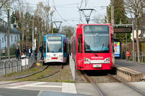 Die KVB-Haltestelle Königsforst. Aufgenommen am 2.4.2019.