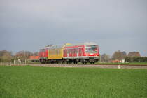 Am 26.3.2019 machte sich ein Messzug der MEG auf den Weg von Moers durch Niederrhein in die Domstadt Xanten und wieder zurück. Bei herrlichen Sonnenschein konnte dieser Zug, geschoben von 218 467, einige Meter vor Millingen bei Rheinberg festgehalten werden.