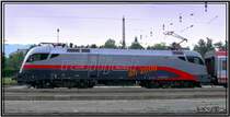 Railjet 1016 035 Spirit of Linz mit Zug EC 631 Alpen Adria Universit�t macht Halt im Bahnhof Zeltweg 20.06.2007