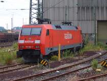 152 066-7 Railion steht am 21.06.07 abgeb�gelt in Aalen.