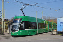 Be 6/8 Flexity 5026, auf der Linie 3, wartet an der Endstation in Birsfelden. Die Aufnahme stammt vom 24.03.2019