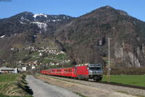 651 mit dem RE 1025 (Landquart-Davos Platz) bei Malans 31.3.19
