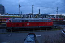 MEZ 218 191-5 in Koblenz am Stellwerk abgestellt. Sonntag den 7.4.2019