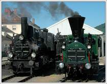 Bis 1968 waren sie sozusagen Kolleginen. 17c 372 wurde 1968 von der GKB an den 1. �SEK betriebsbereit �bergeben. 671 der S�dbahnreihe 29 wurde 1860 gebaut und ist 1925 zur GKB gekommen, und war seit diesem Zeitpunkt nie abgestellt. Daher bezeichnet man sie auch als dienst�lteste Dampflokomotive der Welt. Interessant ist auch, dass diese Maschine seit einigen Jahren unter Denkmalschutz steht!! Die Aufnahme entstand am 19.5.2007 in der Traktion des Graz-K�flacher Bahnhofes.