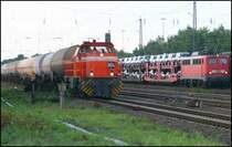 RBH 804 und 140 791-5 durchfahren mit Ihren Zügen Recklinghausen-Süd.   21.06.2007