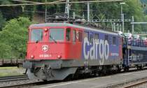 Ae 610 500  LANDQUART  mit Autotransportzug am B�zberg/AG, auf der Fahrt nach Basel  21.6.2007