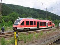 640 001 mit  drei L�nderbahn  Sticker steht am 22.06.2007 in Finnentrop beim betanken.