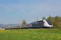 TGV Lyria 4405 mit der Disney Werbung, fährt Richtung Bahnhof Sissach. Die Aufnahme stammt vom 18.09.2019.