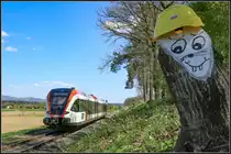 Mal sehen ob der Holzkopf mit meinem Helm länger hält :-) 

Holzhase in Bergla am 20.04.2019