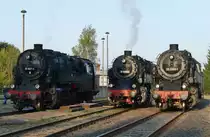 24.09.2016, Den Sonneberger Eisenbahnfreunden war es  gelungen drei  Bergköniginnen  im ehemaligen Lokbahnhof Sonneberg zu vereinen! 95 009, 95 016 und 95 027 waren vom 23. bis 25.9.2016 in Sonneberg zu sehen. Außerdem fanden Fahrten mit 95 1027 und 112 703 zwischen Lauscha - Sonneberg - Rauenstein statt.