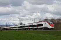 RABe 501 006-5 fährt Richtung Bahnhof Sissach. Die Aufnahme stammt vom 18.03.2019.