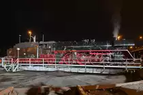 Die Dampflokomotive 03 1010 war Anfang April 2017 auf der Drehscheibe des Eisenbahnmuseums in Dresden zu sehen.