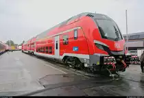 DABpbzf 770.0 (70 80 86-94 006-9 D-DB) des München-Nürnberg-Express (DB Regio Oberbayern), hergestellt von Škoda Transportation a.s., steht auf dem Gleis- und Freigelände der Messe Berlin anlässlich des  Tags des Eisenbahners  im Rahmen der Publikumstage zur InnoTrans 2018.
Weitere Informationen zum Fahrzeug:
https://www.virtualmarket.innotrans.de/de/NEU-Push-Pull-Garnituren-Deutschland,dct5-668
[23.9.2018 | 14:55 Uhr]