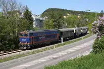 RBAHN 2143 062-5 am 22.April 2019 mit dem SEZ 14698 (Waldmühle - Wien Meidling) beim Strecken-Km. 2,6 der Kaltenleutgebenerbahn.