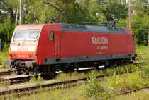 145 055 im Bahnhof Gladbeck West am 18.07.2014 Schon Geschichte sind ihre Anschriften