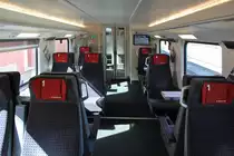 SBB Twindexx RABe 502, Innenaufnahme Untergeschoss 1. Kl. auf der Fahrt von Sargans nach Buchs SG, Aufnahme vom 24. März 2019, 14:37