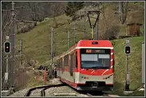 R537 mit Komet ABDeh 4/10 in Fürgangen-Bellwald. (16.04.2019)