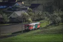 Im letzten Streiflicht surrt der ET2 in Richtung Feldbach. 
Ostermontag , 22.04.2019 bei Oedt