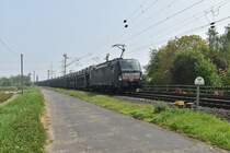 Mit neuen Ford Kuga beladen kommt die 193 658 gen Köln fahrend durch Alfter. 1.5.2019