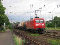 BR 145 029-5 mit gem. G�terzug hielt pl�tzlich auf freier Strecke an.Obwohl kein Signal da war.Der Tf hat bestimmt Sifa vergessen ;-)