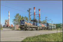 Neuerdings verkehren Ganz-Züge von CD Cargo Austria nach Werndorf/Mellach. 
Zu meiner Freude ist aber auch die  Kalsdorf  Reserve nicht ganz Arbeitslos. 
Hier an diesem 10.05.2019 im Werksgelände der Kraftwerksgruppe Mellach stellt 1063.39 ihren Zug fertig zusammen.  