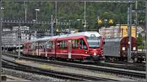 Chur Vorbahnhof Freiverladeplatz. S2 1554 mit ABe 4/16 3104 nach Thusis. (12.05.2019)