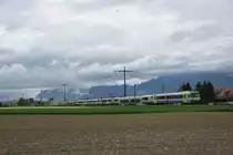 RBDe 566 240 und RBDe 565 723 in Doppeltraktion als Cup Final 2019 Extrazug von Thun nach Ostermundigen unterwegs. Eine Doppeltraktion dieser Fahrzeuge ist im Jahre 2019 sehr selten.
