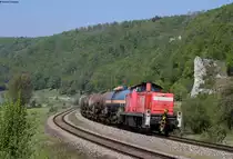 294 681-2 mit dem ER 55075 (Zellstoffwerk-Ulm Söflingen) in Arnegg 17.5.19