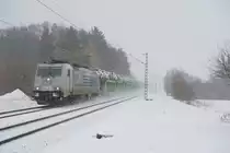 286 940 der LTE mit einem Hödlmayer Autozug bei Postbauer-Heng Richtung Nürnberg, 03.02.2019