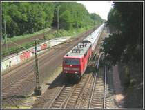 Bei Frankfurt am Main-Louisa kam 181 205 am 07.06.2007 aus s�dlicher Richtung und fuhr in Fahrtrichtung Frankfurt am Main-Hauptbahnhof, das war einer der letzten Eins�tze dieser Baureihe auf dieser Relation vor dem Fahrplanwechsel.