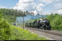 Tag der offenen Tore im Bahnpark Brugg am 25./26. Mai 2019.<br>
C 5/6 2978  Elefant  am Sonntag auf der nachmittäglichen Fahrt nach Frick am Bözberg bei Villnachern.