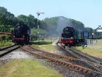 Zu dieser Begegnung von 86 1333 und der 99 4802 kam es,am 14.Juni 2019,in Putbus.
