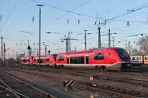 Einfahrt am 14.02.2018 von 641 015 zusammen mit 641 011  Haltingen  und 641 017 als Leerzug aus dem BW Haltingen in den Badischen Bahnhof von Basel, um kurze Zeit später als RB (Basel Bad Bf - Lauchringen) gen Hochrhein zu starten.
