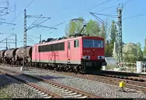 Gemischter Gz mit 155 087-0 Railpool, vermietet an die DB, fährt am BÜ Halle (Saale), Karl-von-Thielen-Straße (Gebiet der DR), auf der Ostumfahrung für den Güterverkehr in südlicher Richtung.
[25.4.2019 | 16:23 Uhr]