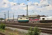 DB Museum 111 001-4 beim Sommerfest im DB Museum Koblenz Lützel am 22.06.19. Von einen Gehweg aus fotografiert. Die Bundespolizei hat die Fotografen überwacht damit nichts passiert