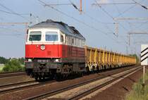 232 141-2 am 17.06.2019 mit Schotter-Containerzug in Dedensen/Gümmer.